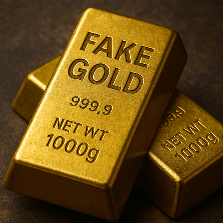 Gold bars with Fake Gold etched on the bars