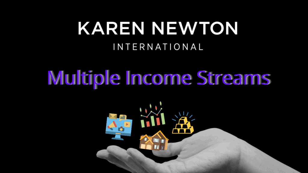 An open hand holding multiple income streams