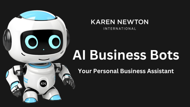 Image of Robot with words AI Business Bots Your Personal Business Assistant