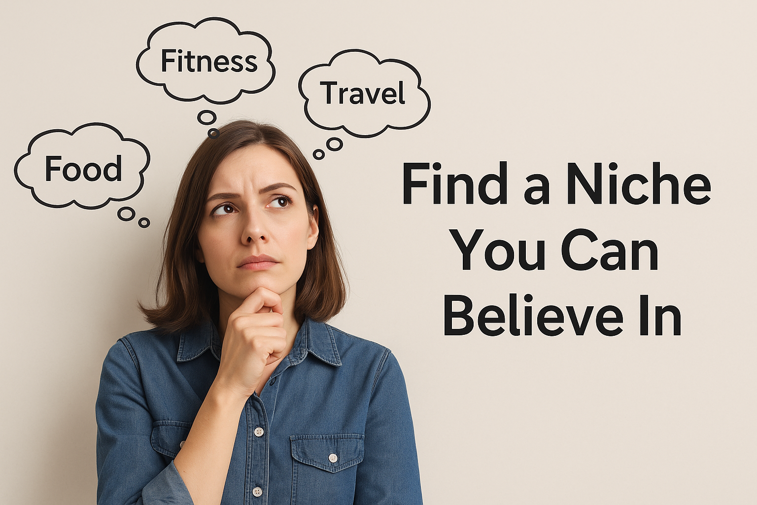 Find a niche you can believe in - image of woman thinking about different niches