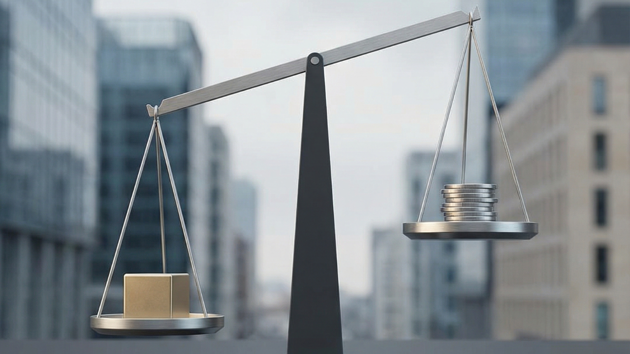 Arbitrage represented by a scale where one outweighs the other