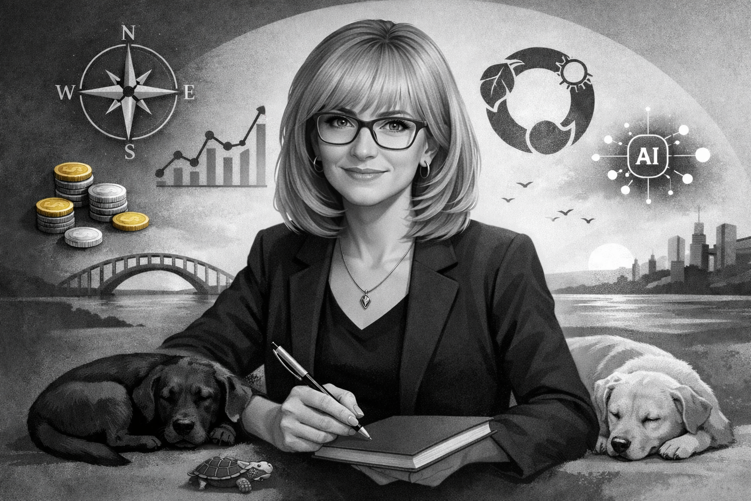 Trends using a caricature of the author to explain trends